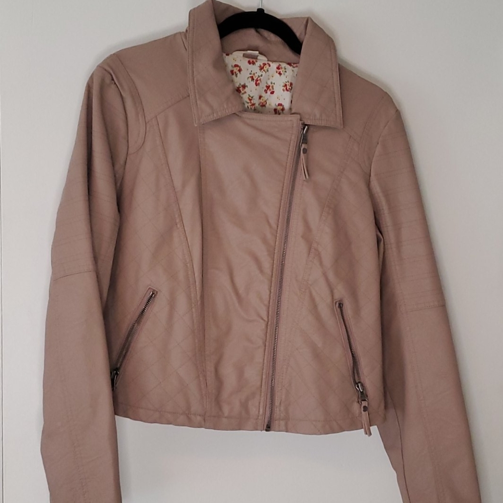*** SOLD ***Taupe Leather Jacket